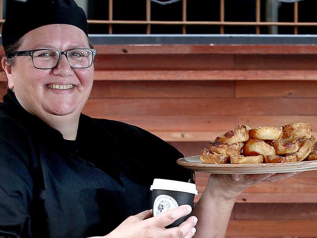 16/10/15 - chef Rosa Dantas at her tart cart, which will start outdoors in Topham Mall next week in front of Lady Burra - - pic Mike Burton