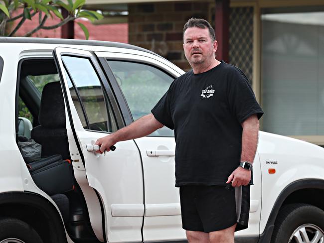 Suspended Logan mayor Luke Smith outside his father’s place, where he is now living. Picture: Annette Dew