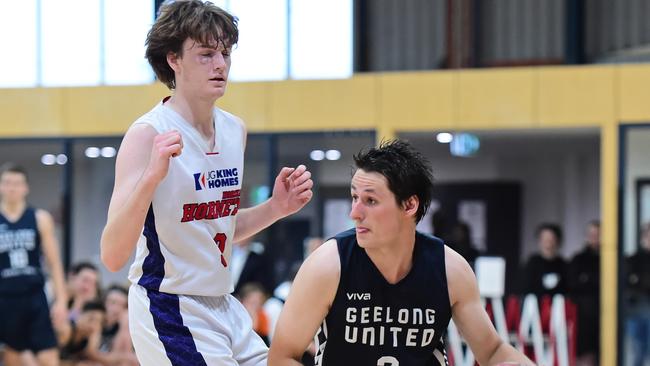 Tyler Erard playing for Geelong United against the Horsham Hornets in 2020. Picture: Stephen Harman