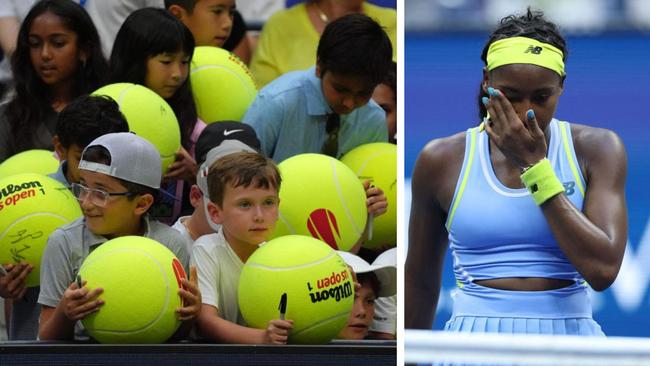 The kids were the last thing Coco Gauff wanted to see. Photo: AFP