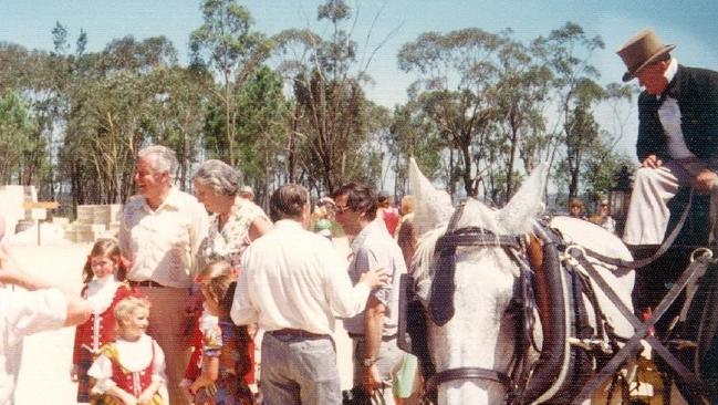 Gough and Margaret Whitlam at the opening of Old Sydney Town, 1975.