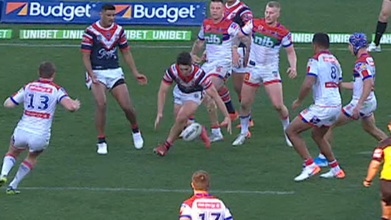 The Roosters made a blatant knock-on in the build-up to Nat Butcher's try.
