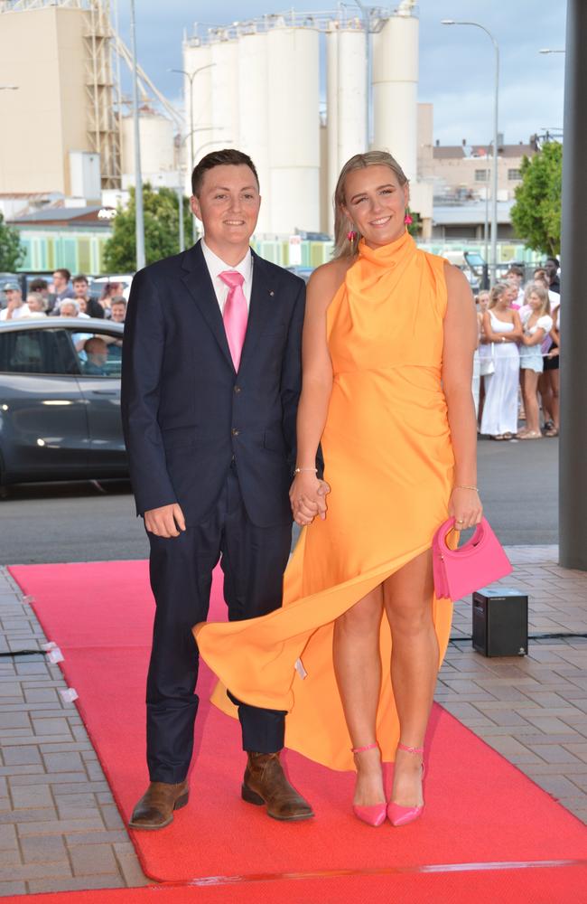 Toowoomba school formals. At the 2023 St Ursula's College formal is graduate Lucy Wright with her partner Lachlan Rodd. Picture: Rhylea Millar