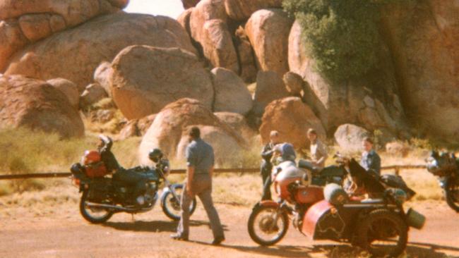 The last known photo of Karen Edwards, Timothy Thomson and Gordon Twaddle, taken during their road trip when they visited Devils Marbles.