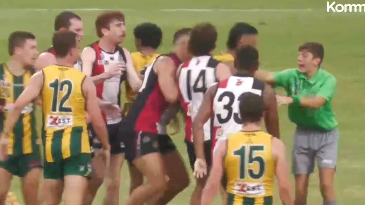 Referee assault from PINT's Warwick Williams in the NTFL elimination final.