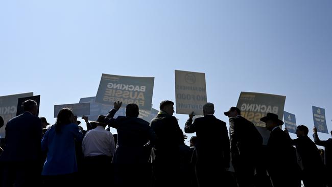 It is estimated about 2700 people travelled to Canberra to take part in the September 10 protest. Picture: Martin Ollman