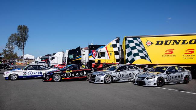 The fleet of iseek racing cars.