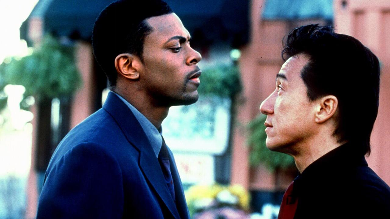 Chris Tucker with Jackie Chan in a scene from film ‘Rush Hour’.