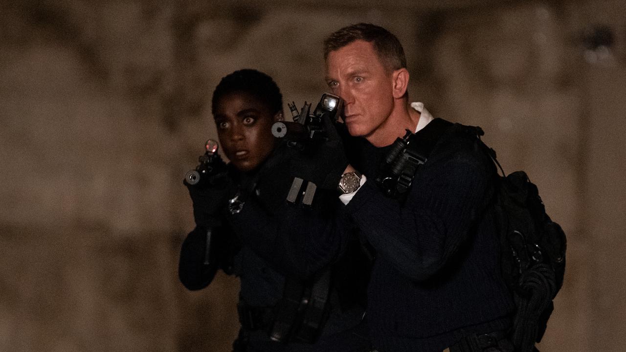 Lashana Lynch stars as Nomi and Daniel Craig as James Bond in No Time To Die. Picture: Nicola Dove © 2021 DANJAQ, LLC AND MGM.