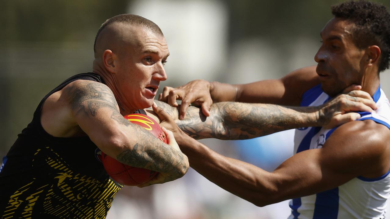 A fully fit Dustin Martin in combination with the Tigers’ new recruits makes them the most intriguing team in 2023. (Photo by Daniel Pockett/AFL Photos/Getty Images)