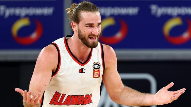 MELBOURNE, AUSTRALIA - DECEMBER 13: Sam Froling of the Hawks reacts during the round 12 NBL match between Melbourne United and Illawarra Hawks at John Cain Arena, on December 13, 2024, in Melbourne, Australia. (Photo by Josh Chadwick/Getty Images)