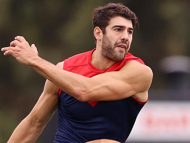 AFL. Melbourne v Richmond practise match at Casey Fields, Cranbourne. 26/02/2021.  Christian Petracca of the Demons      . Pic: Michael Klein
