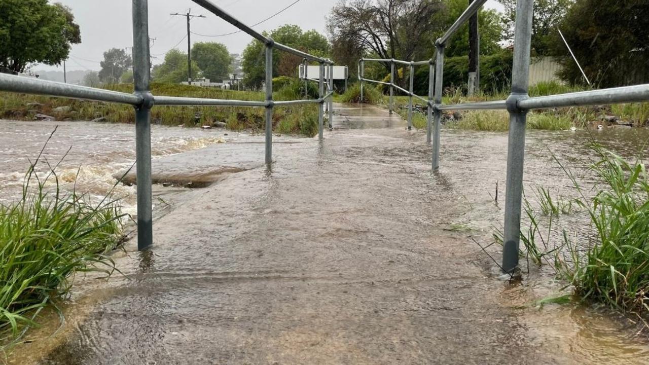 The flooded Beggs St playground in Beaufort. Picture: Timothy Cox