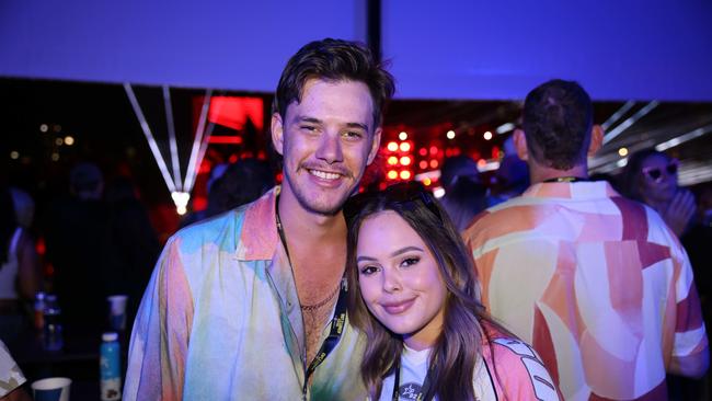 Jamie Galea and Ieiana Drew at the Out 2 Lunch Festival 2025 on Saturday at Broadwater Parklands Southport for Gold Coast at Large. Picture, Portia Large.