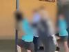 Vicious lunchtime brawl caught on video