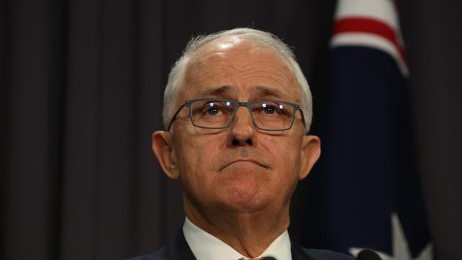 Attorney General Christian Porter , PM Malcolm Turnbull and the Minister for Social Services Dan Tehan holding a Press Conference at Parliament House in Canberra. Picture Kym Smith