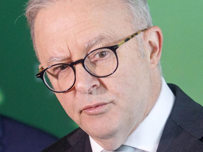 MELBOURNE, AUSTRALIA - NewsWire Photos - February 24, 2025:  Prime Minister, Anthony Albanese speaking at a press conference with Health Minister Mark Butler at the Burwood Health Care centre. Picture: NewsWire / David Geraghty