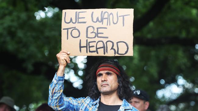 Change the Date/Invasion Day rally on Parliament Lawns, Hobart. Picture: Nikki Davis-Jones