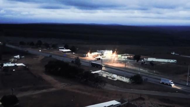 A truck drives through remote Candido Sales, where girls like Alejandra work throughout the night. Picture: Meninadanca.