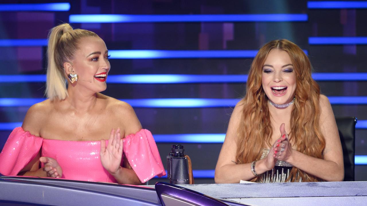 Lindsay Lohan delighted audiences on The Masked Singer. Picture: Channel 10.