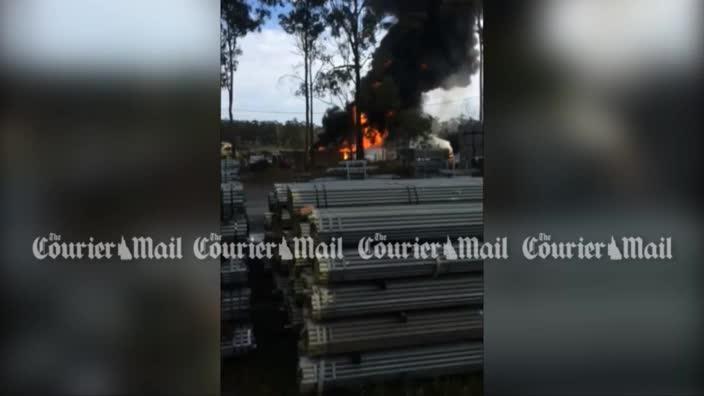 Oil factory fire at Yatala