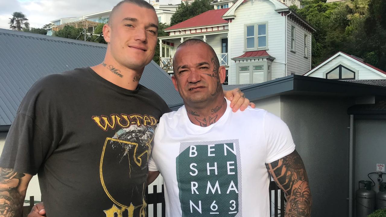 Dustin Martin with his father Shane Martin in Auckland.