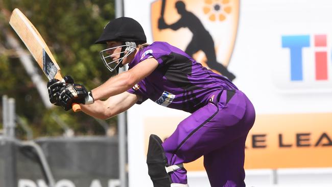 Jackson Isakka batting in the Strike League Cricket Final in Darwin. Picture Katrina Bridgeford