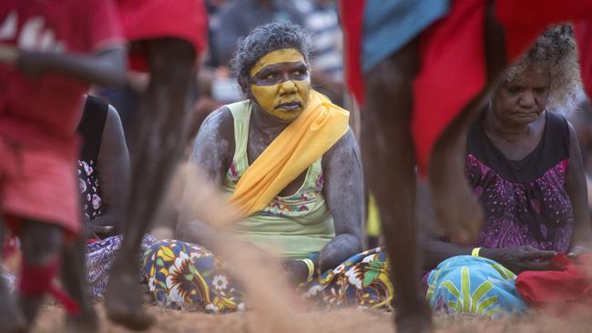 Members of the Gumatj clan perform ceremonial dances at the opening of Garma in northeast Arnhem Land. Picture: Melanie Faith Dove / Yothu Yindi Foundation