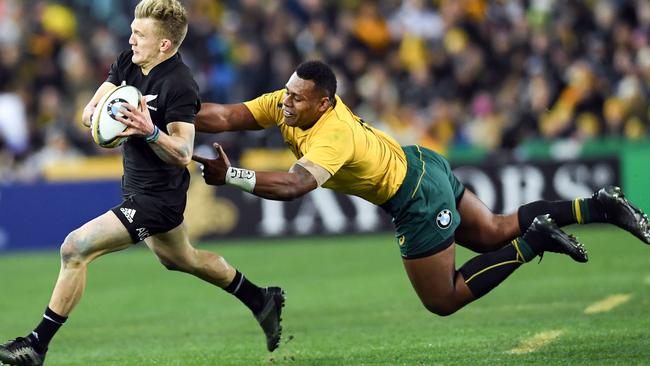 Samu Kerevi’s defensive deficiencies were exposed by the All Blacks in Bledisloe I.