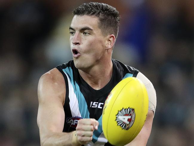 AFL - Port Adelaide v North Melbourne a Adelaide Oval. Tom Rockliff Picture SARAH REED