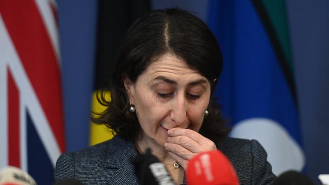 Gladys Berejiklian tearfully resigned shortly after the ICAC revealed it was investigating her. Picture: NCA NewsWire / Jeremy Piper