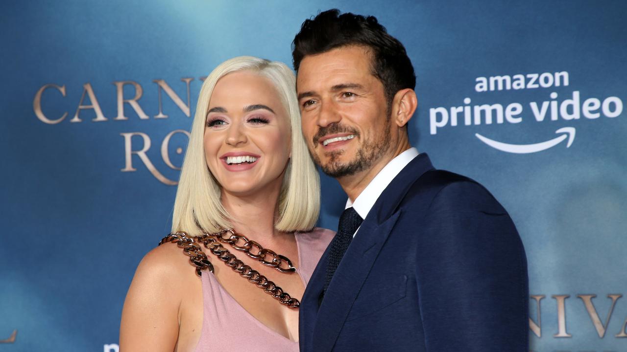 Singer Katy Perry and fiance Orlando Bloom attend the LA premiere of Amazon's 