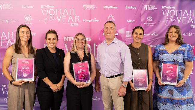 Trades and Resources finalists and winner with Chief Minister Lia Finocchiaro at the 2025 NT News Woman of the Year Awards. Photo: Georgia Politis