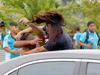 Dads in dust-up as horrified kids watch on