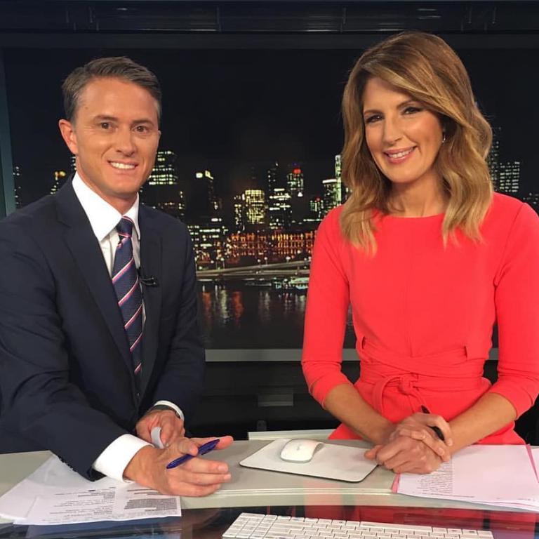 Seven News hosts Max Futcher and Sharyn Ghidella.