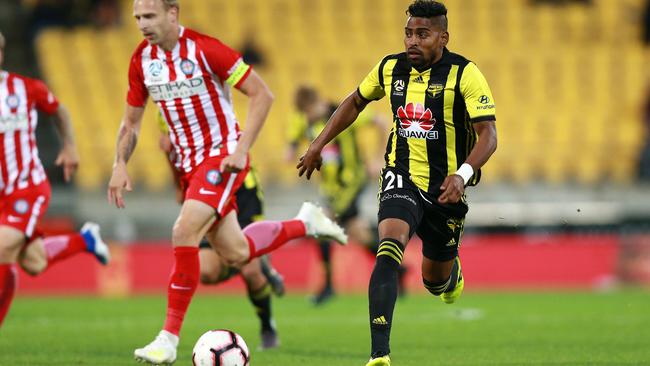 Three goals from Roy Krishna earned Wellington a 3-2 win over Melbourne City at Westpac Stadium. Picture: Getty Images