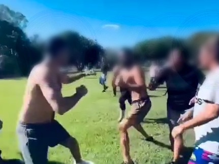 Police were called to a brawl at Airport Estate Park in Wilsonton about 3.20pm on Monday.