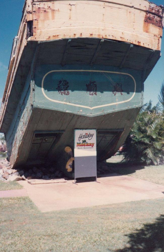 The rear end of the "Junk" at the Tourist Information Centre on Nebo Road looking a bit worse for wear, circa 1990. Picture: Facebook/ Have you seen the Old Mackay