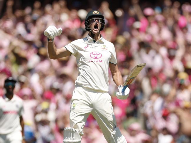 Beau Webster celebrates hitting the winning runs at the SCG. Picture: Darrian Traynor/Getty Images