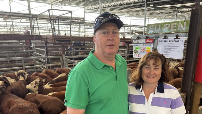 John and Liz Craig from Hamilton sold Hereford heifers to 344c/kg at Hamilton on Thursday which was better than last year’s prices.