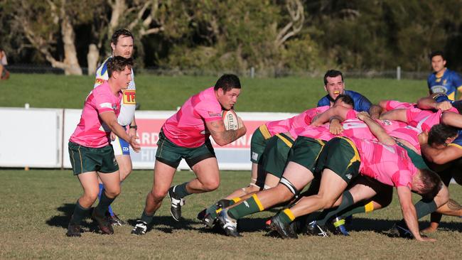 GCDRU (Gold Coast Rugby) first grade clash between Surfers Paradise Dolphins and Gold Coast Eagles. Surfers No.8 James Brown.