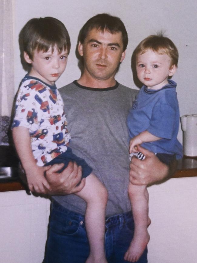 Double murder victim Steve Tozer with his sons Matt and Josh in earlier years. Picture: Mark Brake