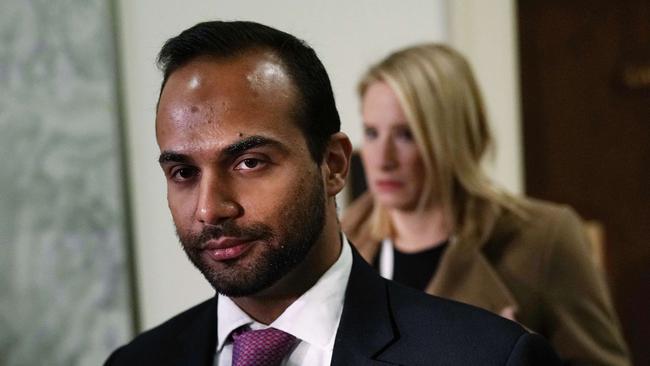 George Papadopoulos arrives in Capitol Hill yesterday. Picture: AFP