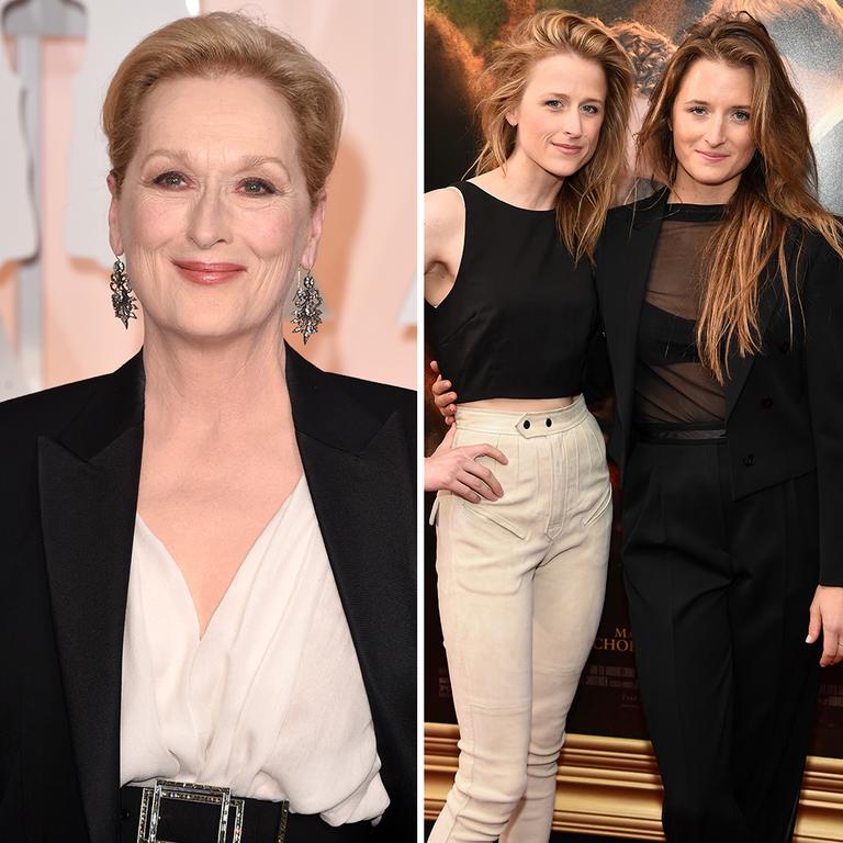 Actress Meryl Streep, daughters Mamie Gummer and Grace Gummer. Picture: Getty