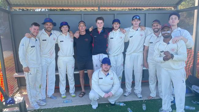 Surrey Hills players celebrate their win over Mulgrave. Photo: Facebook.