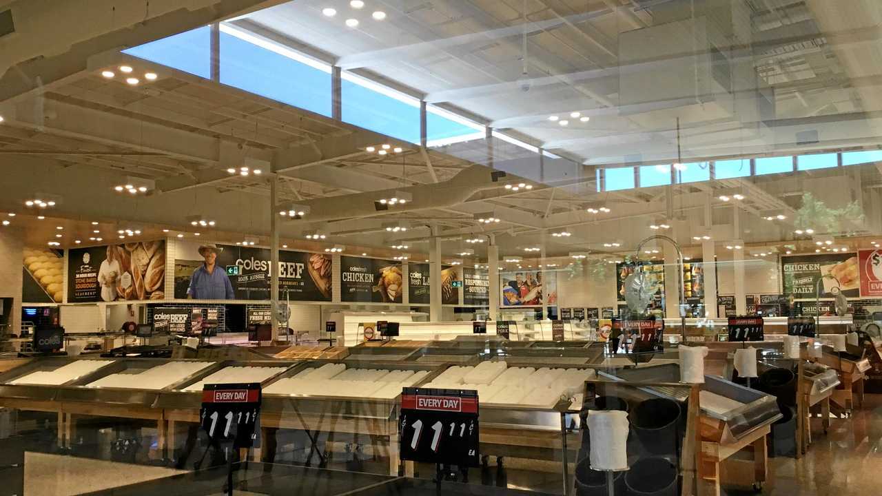 The fit-out for Coles Supermarket at Stockland Birtinya Shopping Centre that is due to open on December 7. Picture: Erle Levey