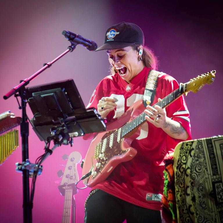 Singer and multi-instrumentalist Tash Sultana playing at WOMADelaide 2021. Picture: Rob Sferco