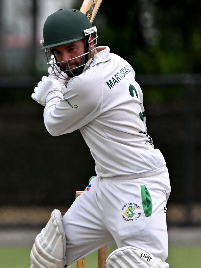 Jarrod Martignago in action for Spotswood. Picture: Andy Brownbill