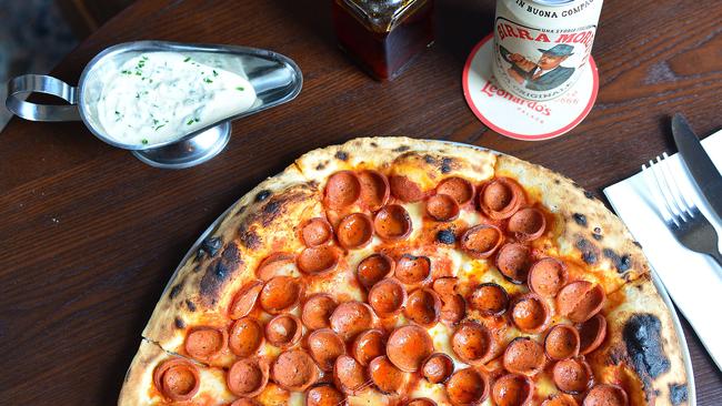 The pepperoni pizza at Leonardo’s Pizza Palace. Picture: Nicki Connolly