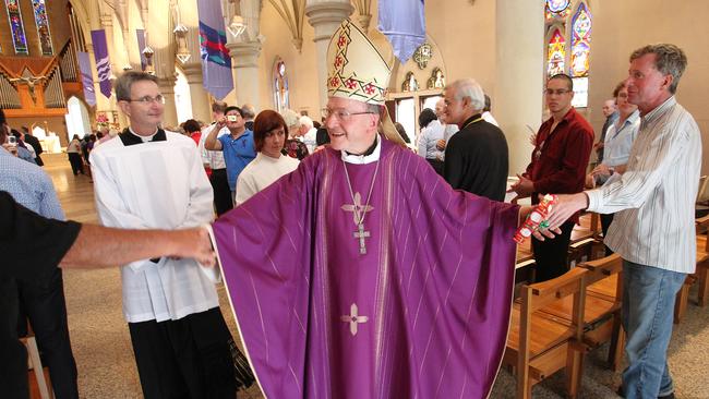 Archbishop John Bathersby during his last service at St Stephens. Picture: Peter Wallis